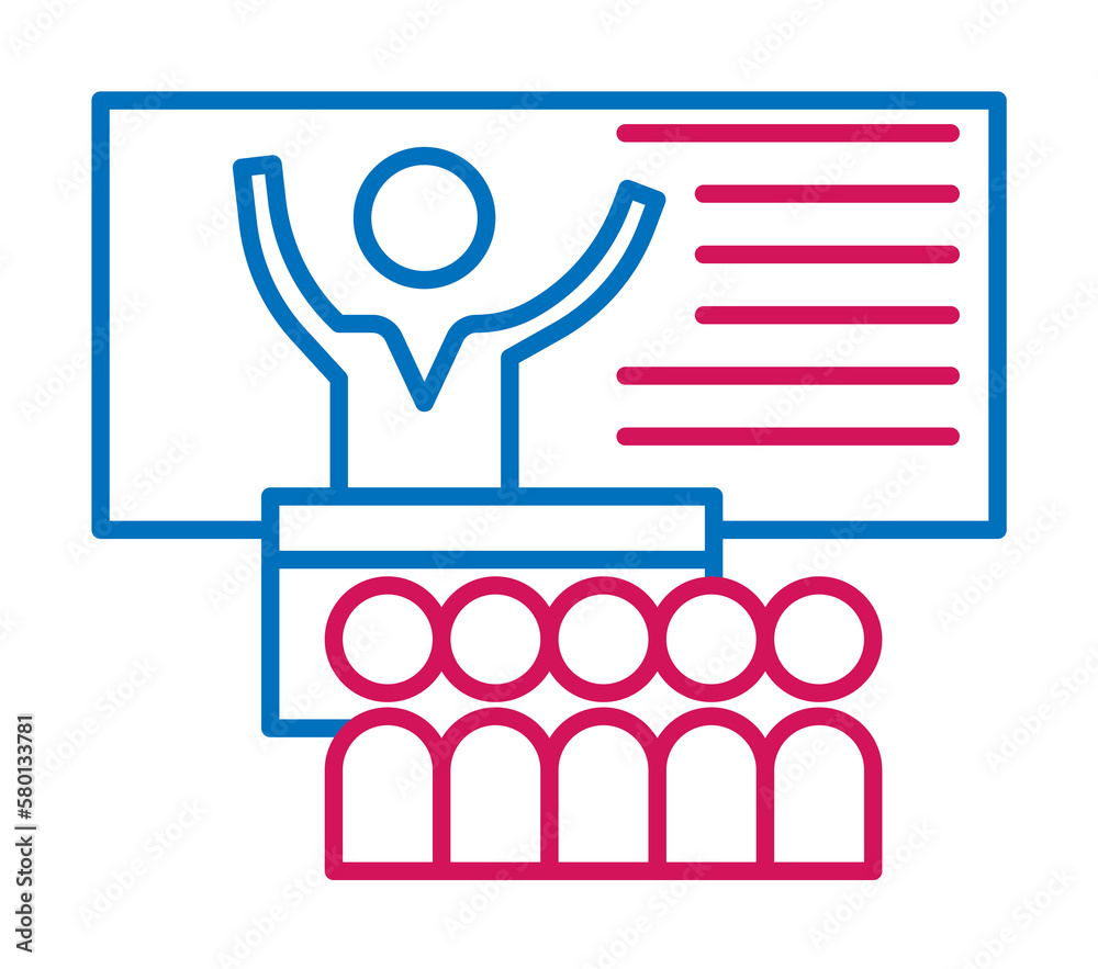 Job resume, presentation 2 colored line icon. Simple colored element icon. Job resume, presentation outline symbol design icon from job resume set on white background Job resume, presentation 2 colored line icon. Simple colored element icon. Job resume, presentation outline symbol design icon from job resume set on white background