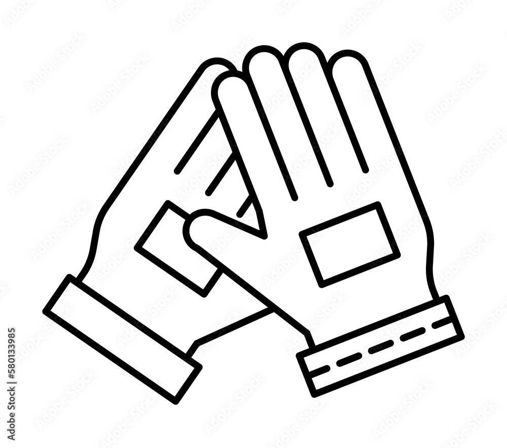 Gloves, safety icon. Simple line, outline elements of safety at work for ui and ux, website or mobile application on white background