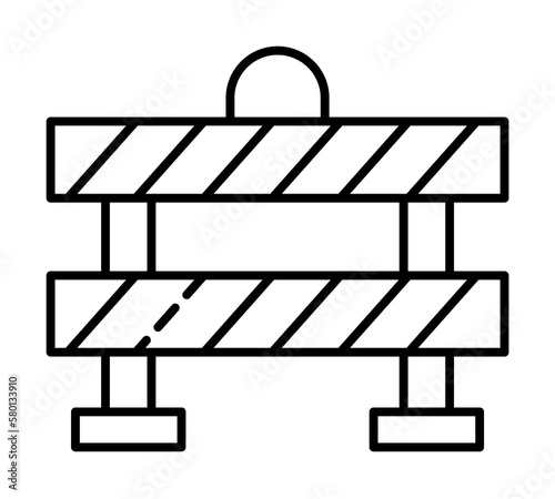 Fence, construction, barricade icon. Simple line, outline elements of safety at work for ui and ux, website or mobile application on white background