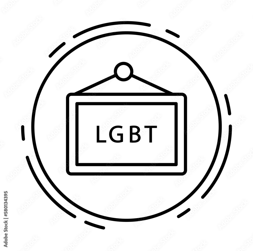 Sign, lgbt icon. Simple line, outline sexual minoritie icons in circle for ui and ux, website or mobile application on white background Sign, lgbt icon. Simple line, outline sexual minoritie icons in circle for ui and ux, website or mobile application on white background
