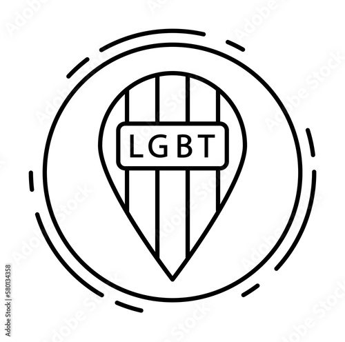 Placeholder, lgbt icon. Simple line, outline sexual minoritie icons in circle for ui and ux, website or mobile application on white background