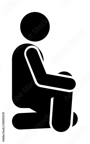 Man, person, squatting icon. Element of man squatting icon. Premium quality graphic design icon. Signs and symbols collection icon for websites, web design, mobile app on white background
