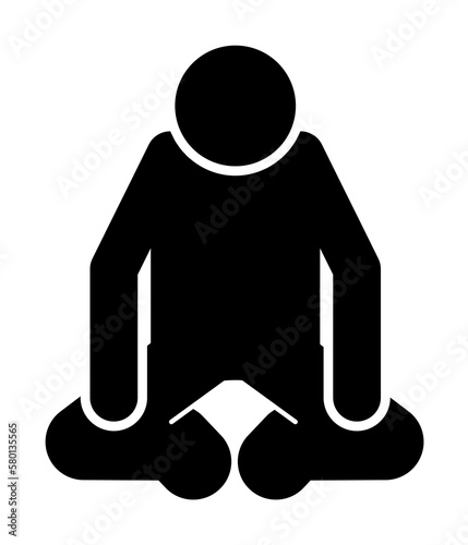 Man, bend, head, knee icon. Element of man squatting icon. Premium quality graphic design icon. Signs and symbols collection icon for websites, web design, mobile app on white background