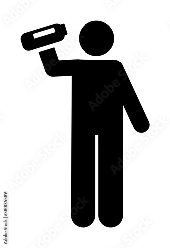 Bottle, drink, man icon. Element of man with random object icon. Premium quality graphic design icon. Signs and symbols collection icon for websites, web design on white background