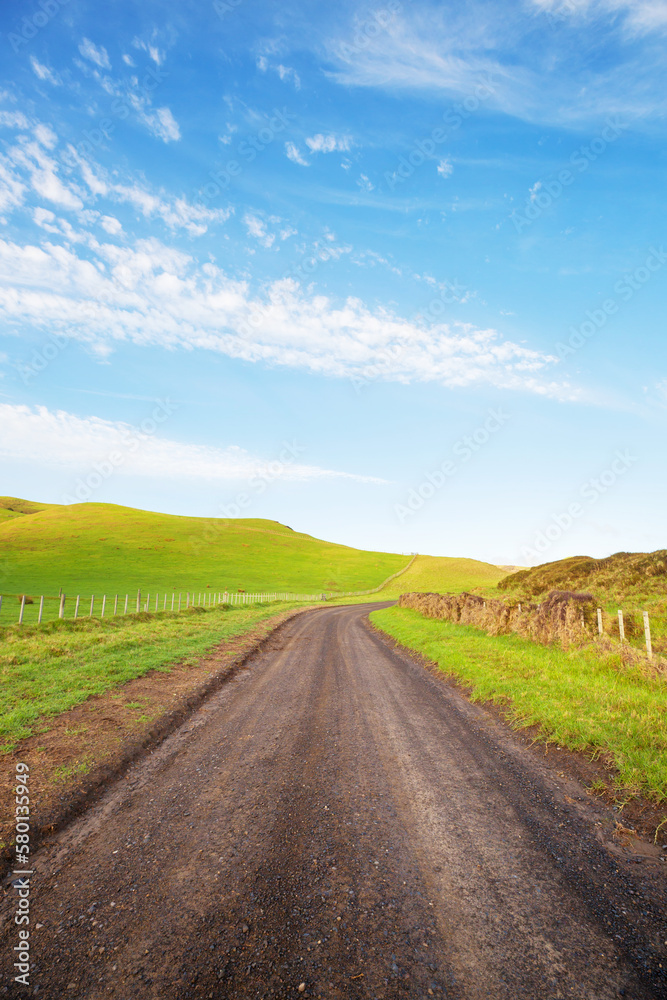 Road in field