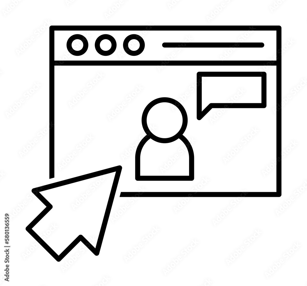 Website icon. Element of news thin line icon on white background Website icon. Element of news thin line icon on white background