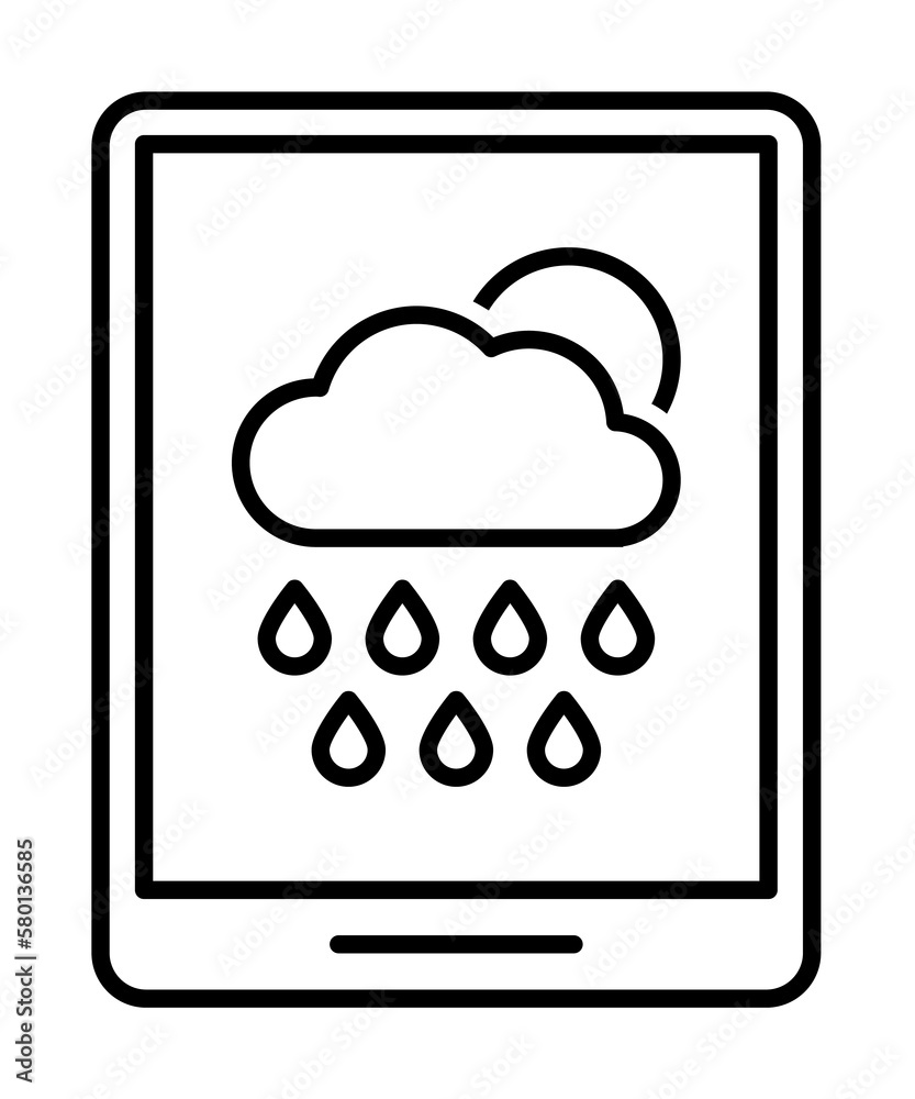 Tablet icon. Element of news thin line icon on white background Tablet icon. Element of news thin line icon on white background