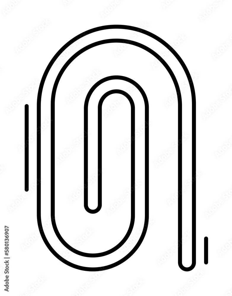 Paper clip icon. Simple line, outline elements of office tool icons for ui and ux, website or mobile application on white background Paper clip icon. Simple line, outline elements of office tool icons for ui and ux, website or mobile application on white background