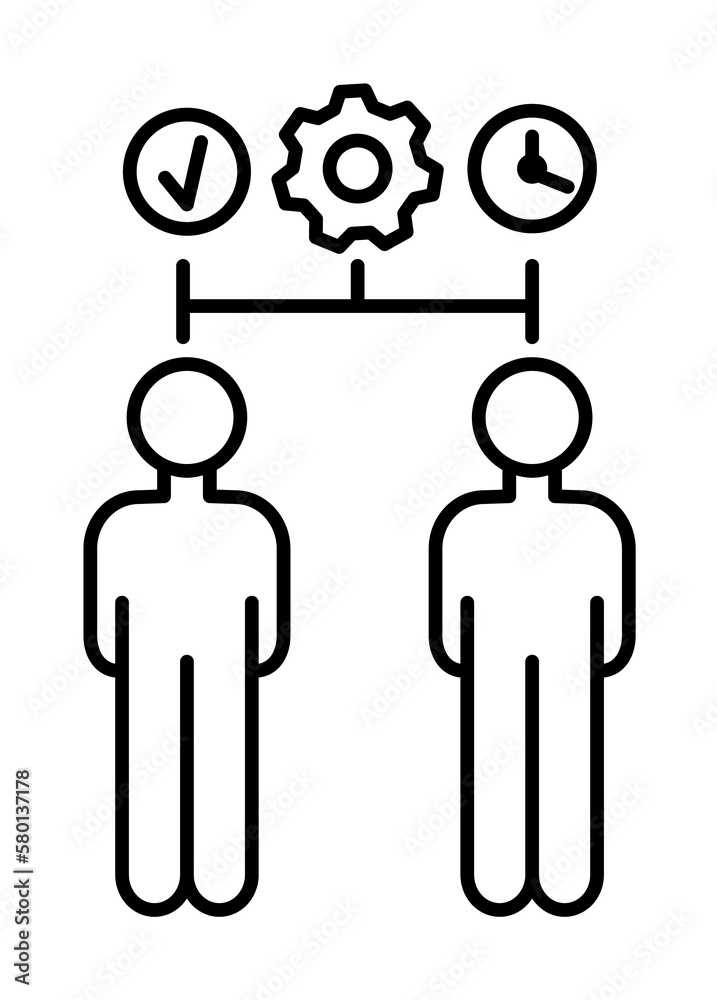 Men gear time population icon. Element of overpopulation icon on white background Men gear time population icon. Element of overpopulation icon on white background