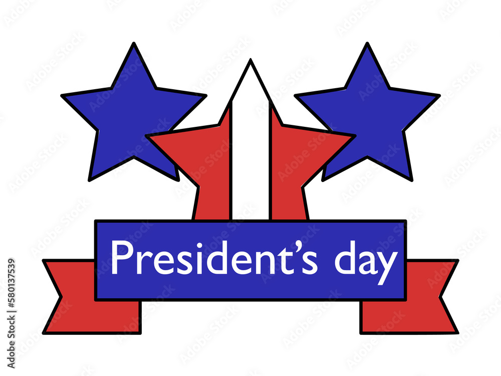 President day stars icon. Simple line, outline elements of color public holiday icons for ui and ux website or mobile application on white background
