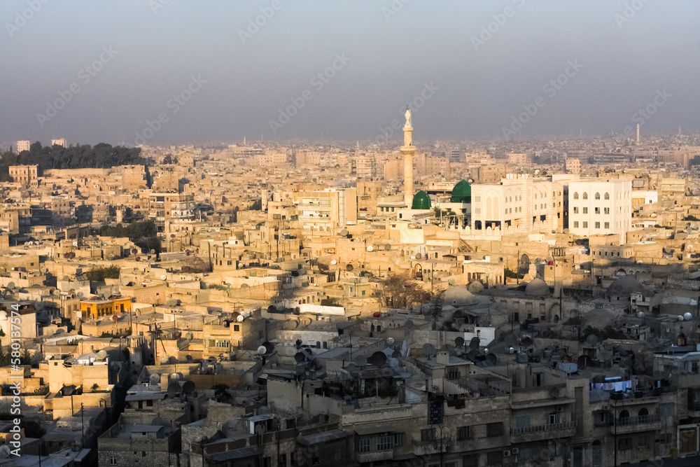 Aleppo city, view from the citadel. Aleppo before the war December 4, 2010