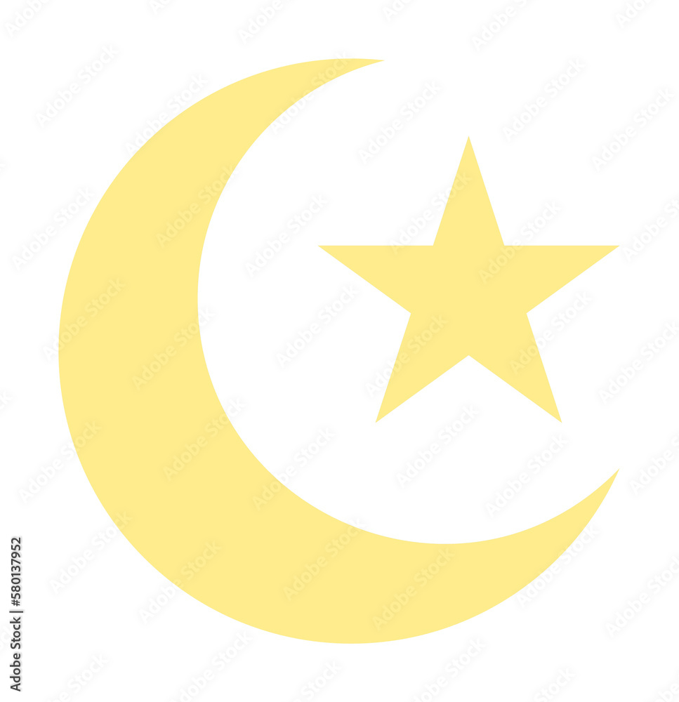 Moon star Ramadan icon. Simple color elements of islam icons for ui and ux, website or mobile application on white background Moon star Ramadan icon. Simple color elements of islam icons for ui and ux, website or mobile application on white background