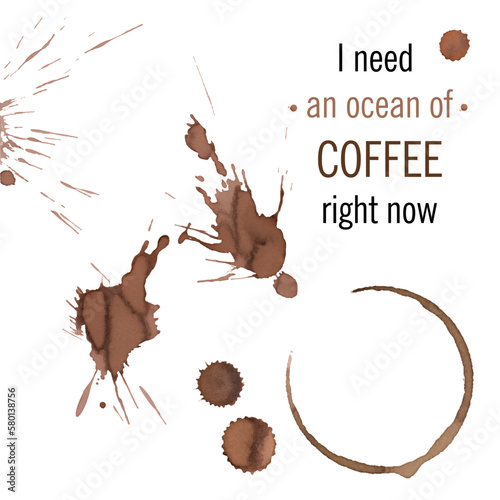 Wine and coffee stains, circle spots