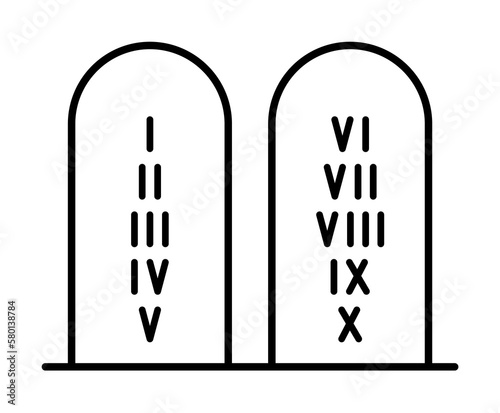Ten commandments, Christianity icon. Simple line, outline religion icons for ui and ux, website or mobile application on white background