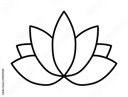 Lotus, Buddhism icon. Simple line, outline religion icons for ui and ux, website or mobile application on white background