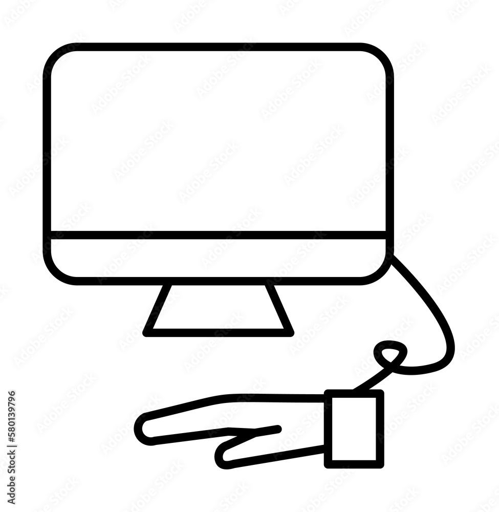 Monitor, icon. Element of social addict icon on white background Monitor, icon. Element of social addict icon on white background