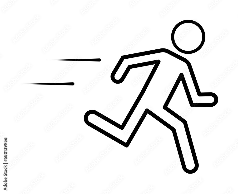 Running man icon. Element of speed for mobile concept and web apps illustration. Thin line icon for website design and development, app development. Premium icon on white background Running man icon. Element of speed for mobile concept and web apps illustration. Thin line icon for website design and development, app development. Premium icon on white background