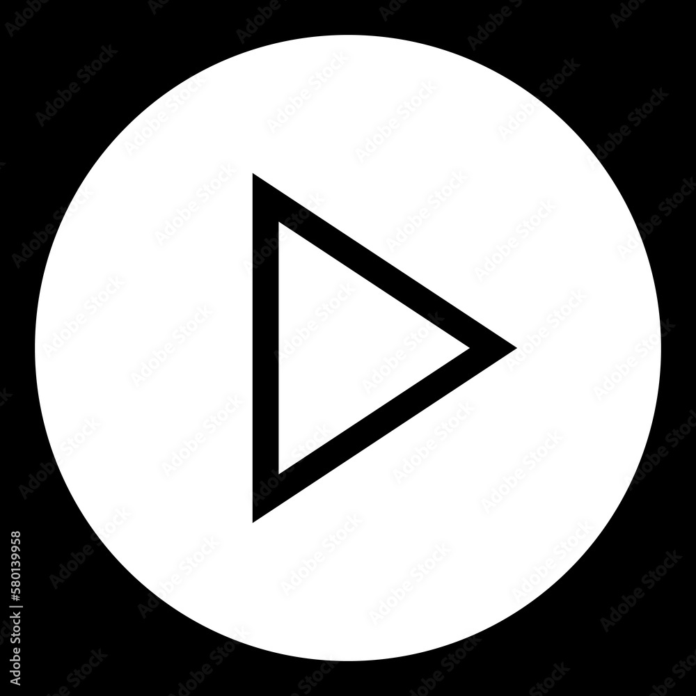 Play icon button, flat style simple black line circle vector illustration. Audio, media, video player play pause symbol object isolated on dark background. Play icon button, flat style simple black line circle vector illustration. Audio, media, video player play pause symbol object isolated on dark background.