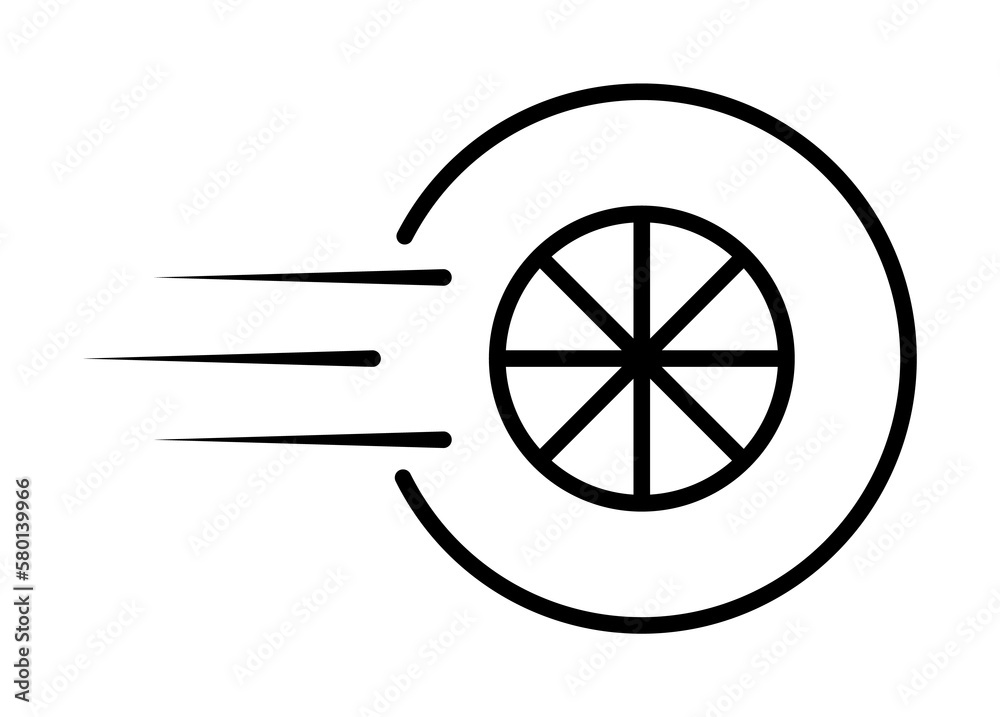 Obraz premium speed wheel icon. Element of speed for mobile concept and web apps illustration. Thin line icon for website design and development, app development. Premium icon on white background