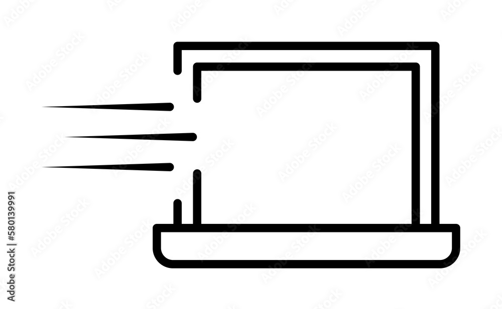 speed laptop icon. Element of speed for mobile concept and web apps illustration. Thin line icon for website design and development, app development. Premium icon on white background speed laptop icon. Element of speed for mobile concept and web apps illustration. Thin line icon for website design and development, app development. Premium icon on white background