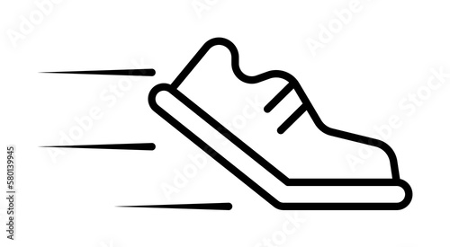 speed sport shoes icon. Element of speed for mobile concept and web apps illustration. Thin line icon for website design and development, app development. Premium icon on white background