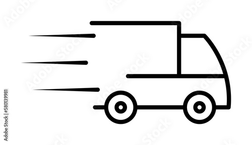 speed delivery truck icon. Element of speed for mobile concept and web apps illustration. Thin line icon for website design and development, app development. Premium icon on white background