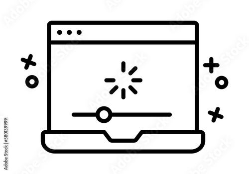 Monitor laptop loading icon. Element of quit smoking icon on white background