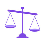 Purple Justice Scale Symbol Isolated Flat Vector Illustration