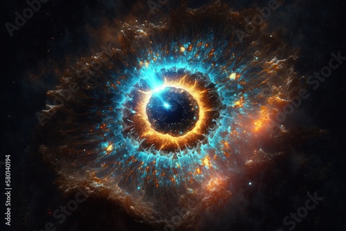 Cosmic, galaxy eye. Fantasy illustration. Generative AI 