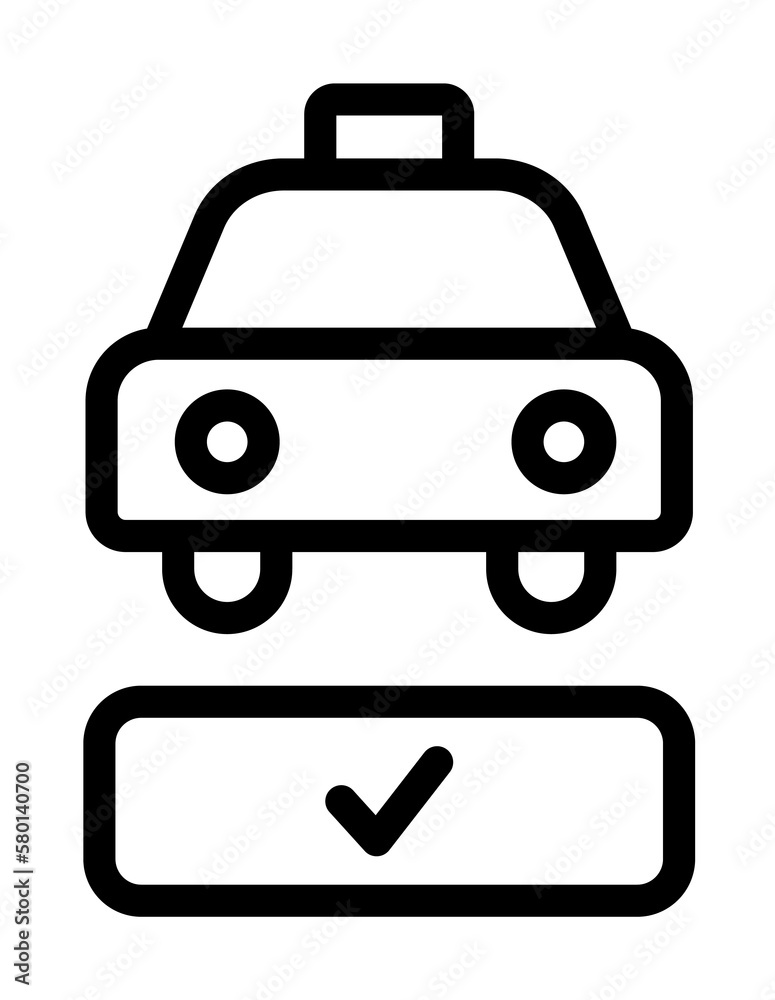 Taxi, approved icon. Simple line, outline elements of taxi service icons for ui and ux, website or mobile application on white background
