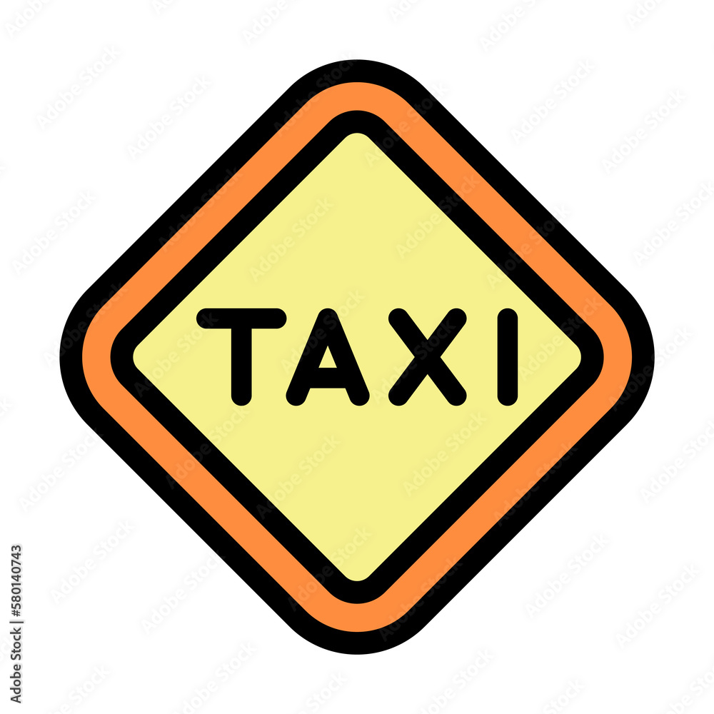Sign icon. Simple color with outline elements of taxi service icons for ui and ux, website or mobile application on white background Sign icon. Simple color with outline elements of taxi service icons for ui and ux, website or mobile application on white background
