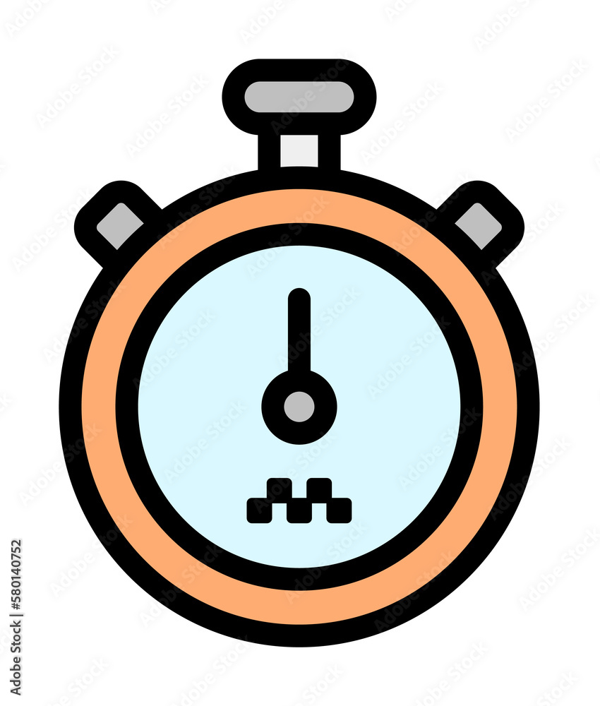 Stopwatch icon. Simple color with outline elements of taxi service icons for ui and ux, website or mobile application on white background