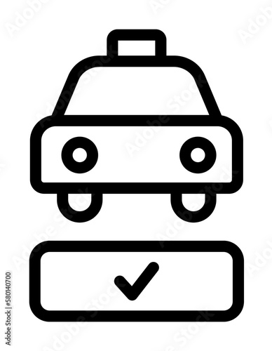 Taxi  approved icon. Simple line  outline elements of taxi service icons for ui and ux  website or mobile application on white background