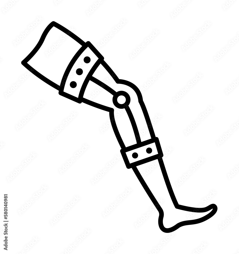 Ankle bandage leg icon. Simple line, outline elements of traumatology icons for ui and ux, website or mobile application on white background Ankle bandage leg icon. Simple line, outline elements of traumatology icons for ui and ux, website or mobile application on white background