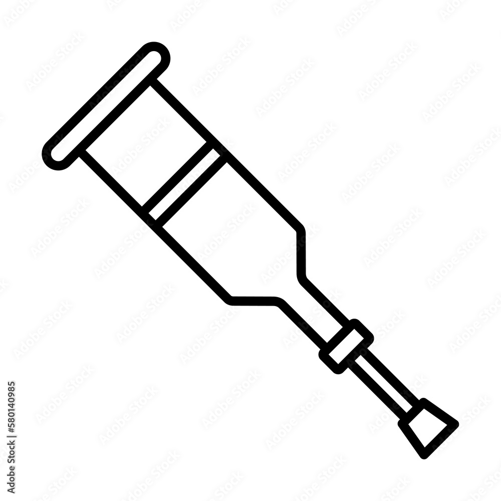Crutches traumatology icon. Simple line, outline elements of traumatology icons for ui and ux, website or mobile application on white background Crutches traumatology icon. Simple line, outline elements of traumatology icons for ui and ux, website or mobile application on white background