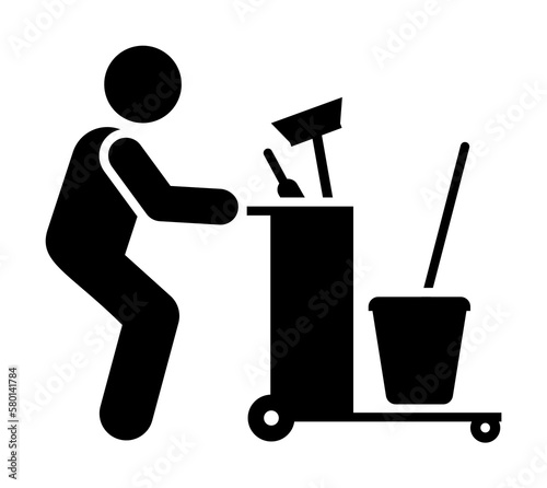 Cart, cleaner, tool icon. Element of workers icon. Premium quality graphic design icon. Signs and symbols collection icon for websites, web design on white background