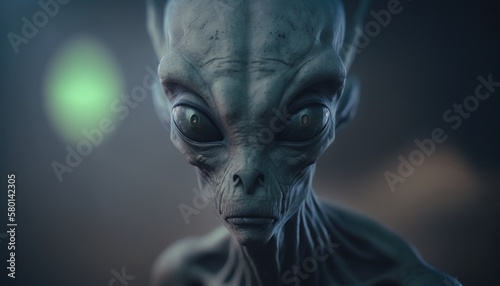 Slika na platnu Portrait of an Alien from outer space. Generative AI