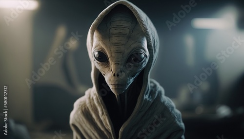 Fotografija Portrait of an Alien from outer space. Generative AI