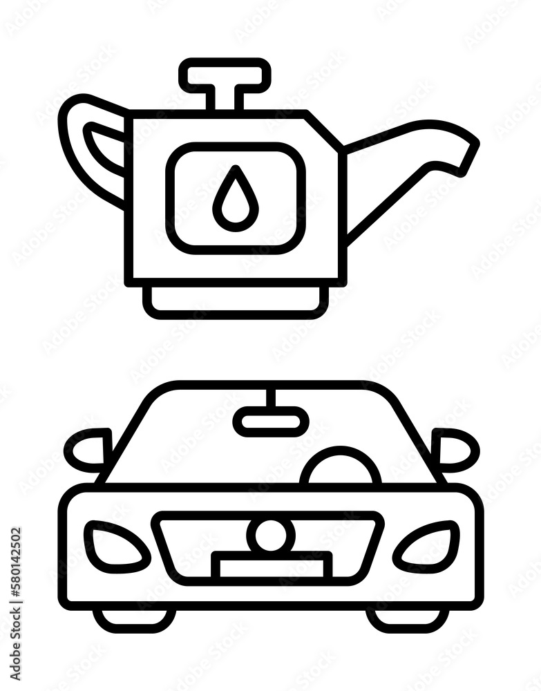 Change car oil, car repair icon. Simple line, outline elements of garage icons for ui and ux, website or mobile application on white background Change car oil, car repair icon. Simple line, outline elements of garage icons for ui and ux, website or mobile application on white background