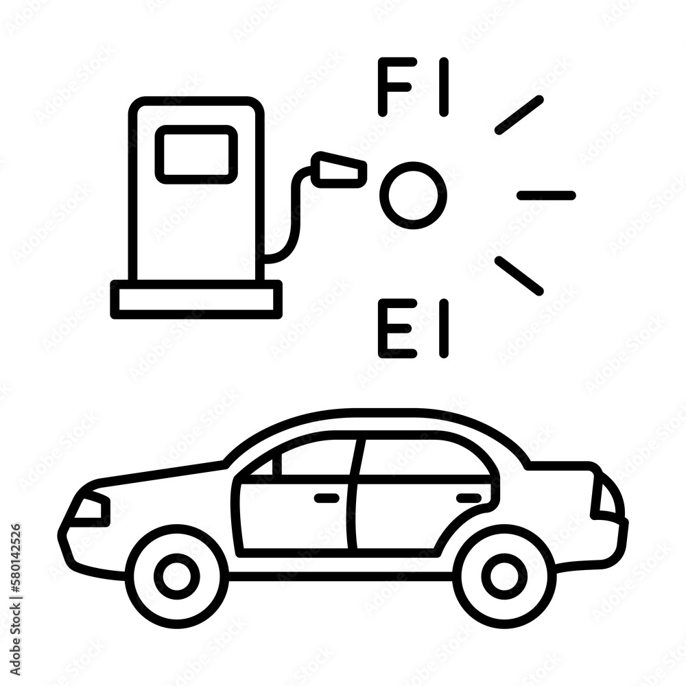 Naklejka premium Fuel counter, car repair icon. Simple line, outline elements of garage icons for ui and ux, website or mobile application on white background