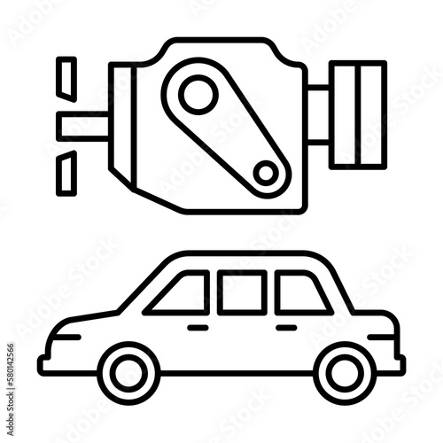 Motor, car repair icon. Simple line, outline elements of garage icons for ui and ux, website or mobile application on white background