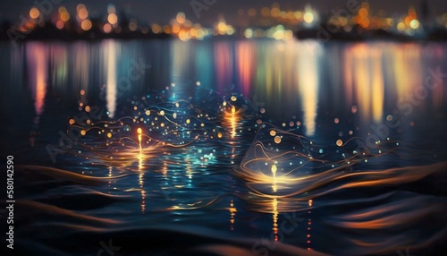dancing lights on water  shiny and beautiful