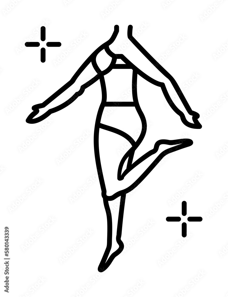 Woman body icon. Simple line, outline of spa icons for ui and ux, website or mobile application on white background