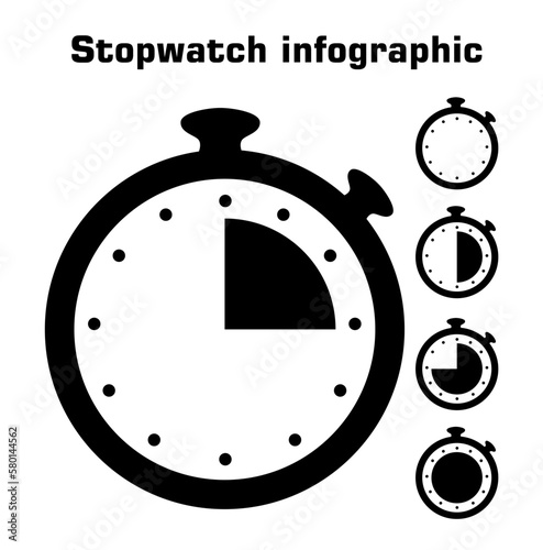 Stopwatch icon set