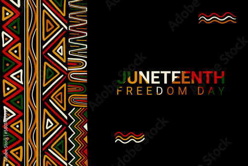 Abstract juneteenth freedom day background with colorful african pattern