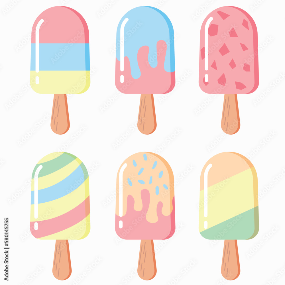 Ice cream collection. Ice cream vector illustration. cartoon style illustration. Summer candy, icecream. Cold ice cream Ice cream collection. Ice cream vector illustration. cartoon style illustration. Summer candy, icecream. Cold ice cream