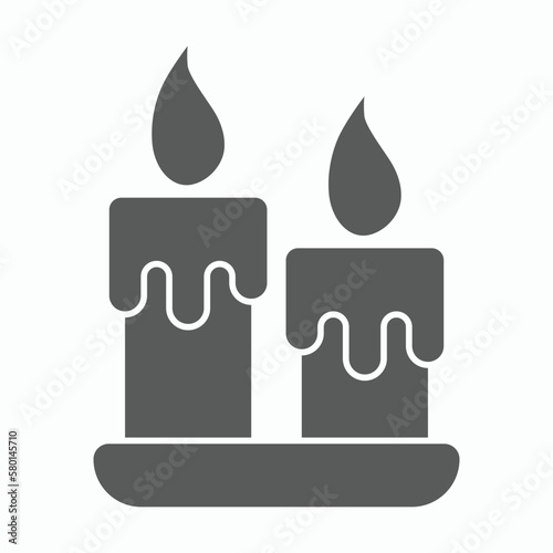 candle icon, beeswax candle vector
