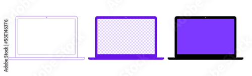 Flat Vector Mockup of a Laptop , flat design
