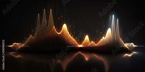 Visual representation of equalizer sound waves, Generative AI