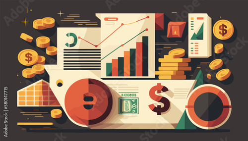 Business illustration  finance  economy  scalable vector